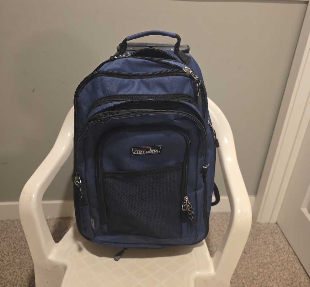 Navy Blue Men's Backpack with Multiple Compartments